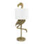 Lampe de table flamant en résine avec abat-jour en lin