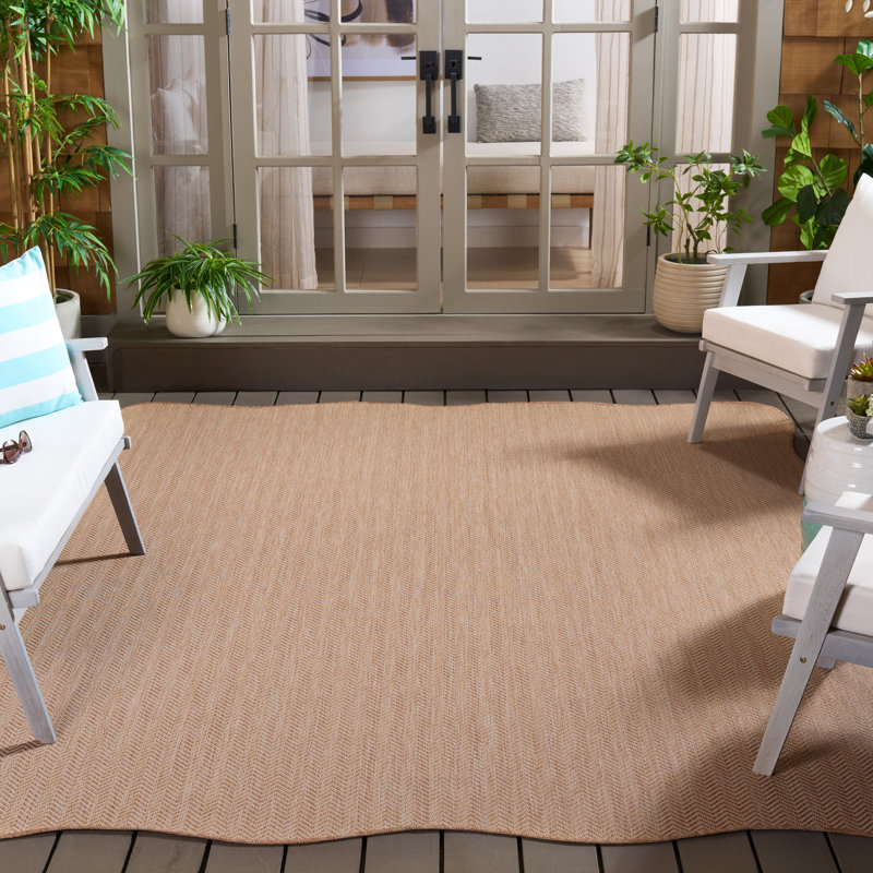 Arneshia Beige Indoor/Outdoor Area Rug, Novelty 8' x 10', Beige