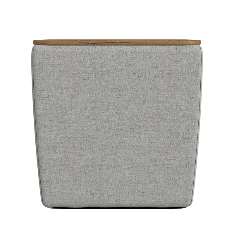 Repose-pieds carré avec rangement en bois de 19 po x 19 po, repose-pieds moderne en polyester, repose-pieds avec couvercle en bois, repose-pieds, petit repose-pieds avec rangement pour le salon, la chambre à coucher, la décoration intérieure, tissé g