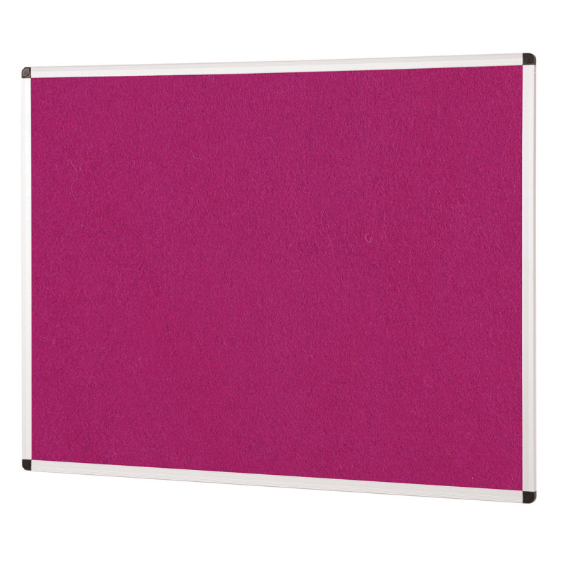 Wall Mounted Bulletin Board, 60 cm H x 90 cm W x 1.2 cm D, Magenta