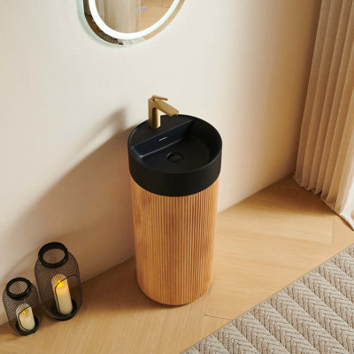 Armoire cylindrique autoportante avec cuve à surface solide