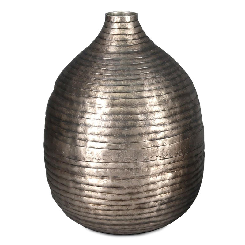 Circlet Bottle Vase Small, 13.5" H x 10" W x 10" D, Silver