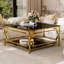 Table basse carrée en verre de 33,5 po (table incluse seulement)