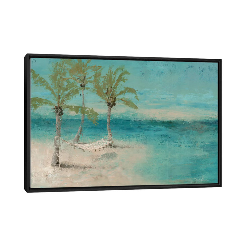 «Beach Day Landscape II», reproduction sur toile, H 18 po x l 26 po x P 1,5 po, Toile avec cadre noir