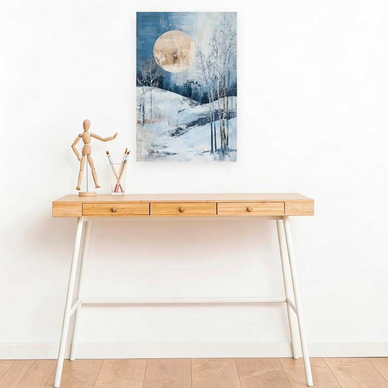 «Dreamy Winter Landscape Abstract Contemporary Modern Landscape Nature», art mural, 18" H x 12" W