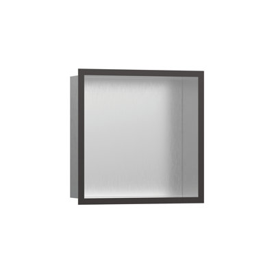 XtraStoris Individual Wall Niche Brushed Stainless Steel with Design Frame 15.38" x 15.38" x 4"