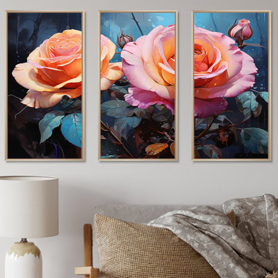Minimalism Pink Roses Dream III - Roses Wall Art Print Set