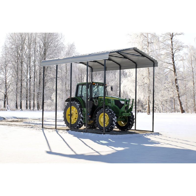 Galvanized Steel Rv Carport, 14X20X14, Eggshell