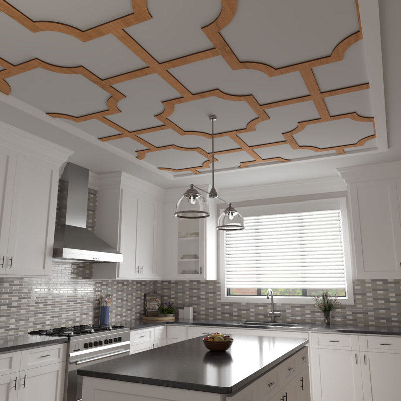 Charpente de plafond décorative Bradley, Cerisier, H 66,83 po x l 66,83 po x P 0,375 po
