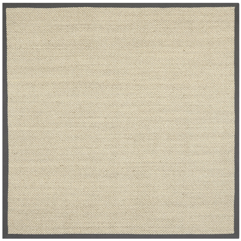 Tapis marbre / gris à motif printanier Debroh, Carré 4 pi