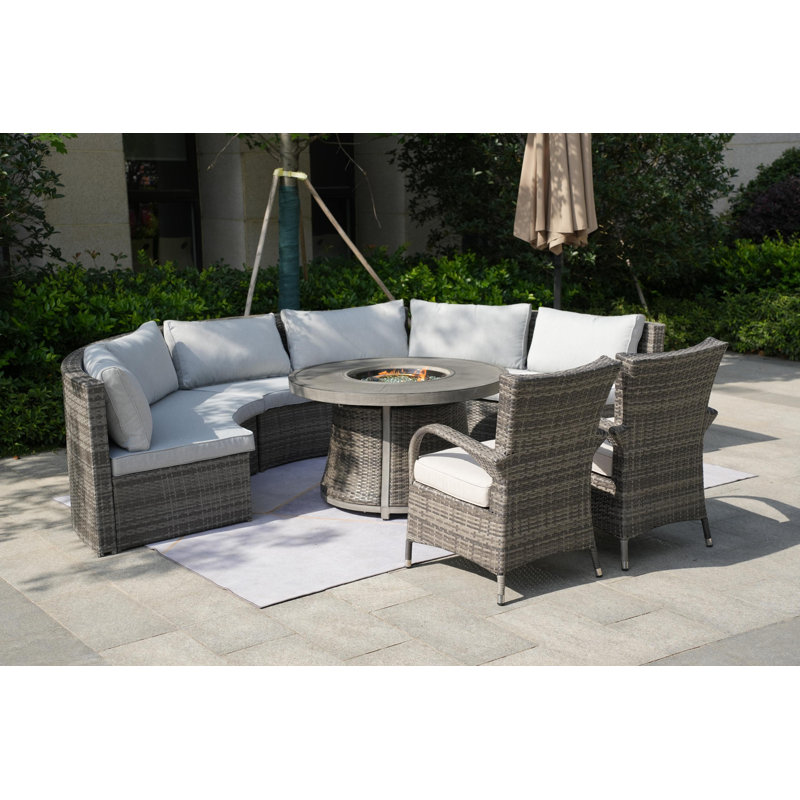 Areefa 8 - Person Patio Conversation Set with Cushions