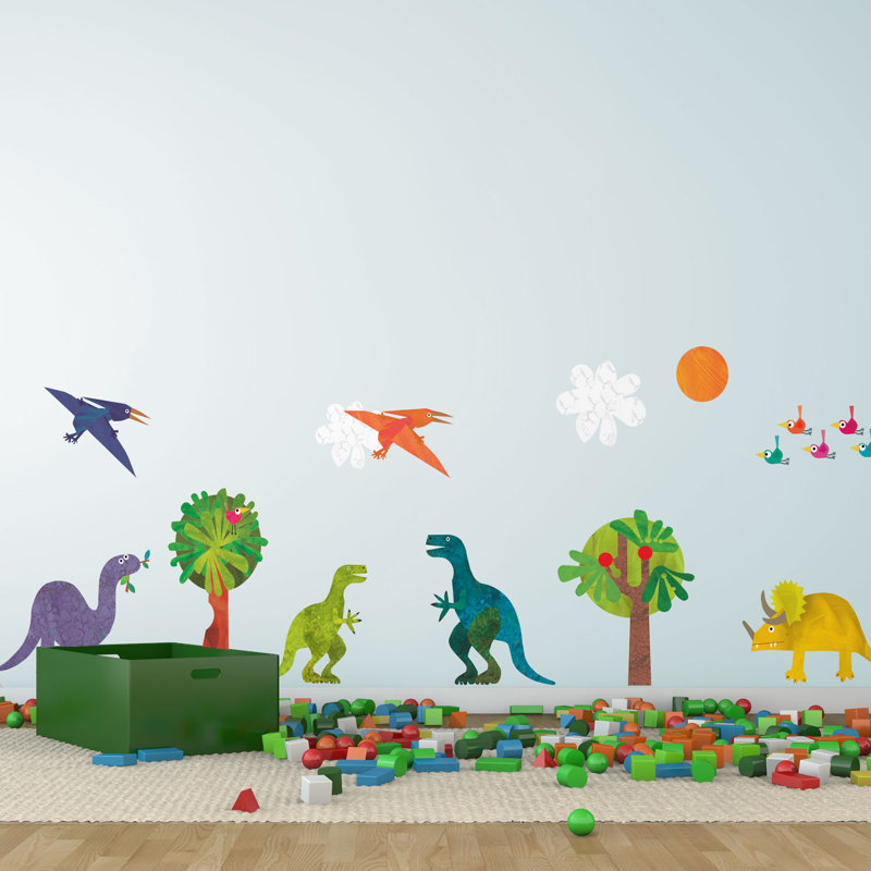 Dinosaur Wall Stickers, 75cm H x 220cm W