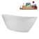 71" Streamline Soaking Glossy White Freestanding Tub and Tray With Internal Drain