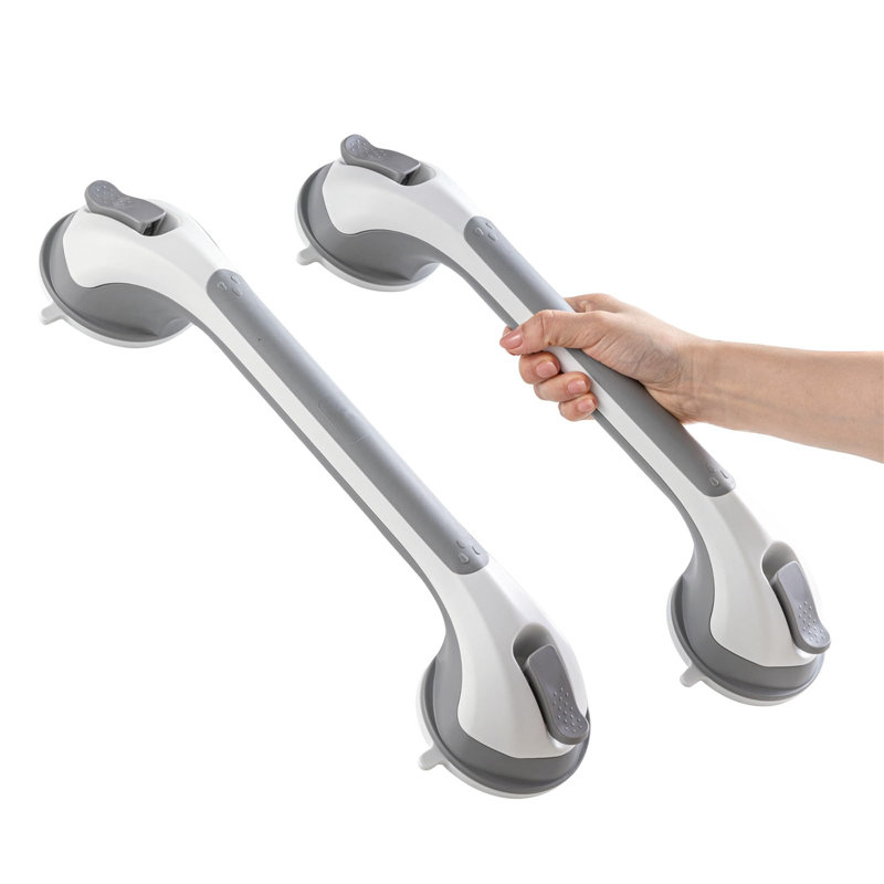 Horwitz Grab Rails For Bathroom, 2 Pack Shower Handles Suction, MAX 109 KG Safety Shower Grab Bars, Strong Hand Rails For Elderly, Senior, Disabled, No Drilling Handrail Disability Aids