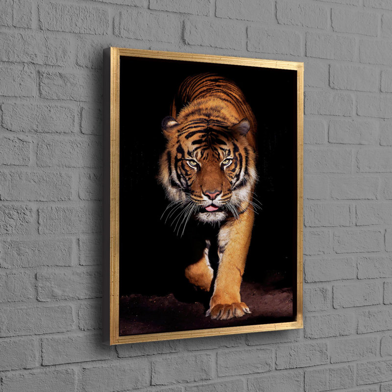 Print on Canvas, Framed Print without Mat, 35 cm H x 25 cm W, Gold