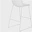 Chaise de bureau, hauteur du tabouret de bar, debout, bureau d'ordinateur, travail, aspect cuir blanc, métal blanc, moderne, moderne-1030878608
