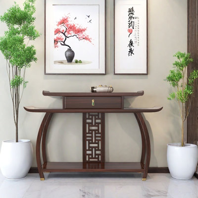 Nouvelle console en bois de wengé massif de style chinois