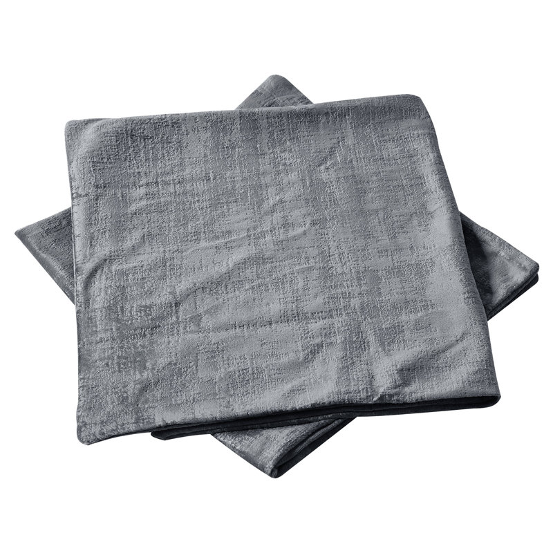 Textured Velvet Textured Rectangular Pillow Cover, Flint Gray