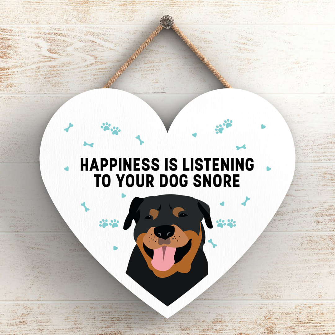 Rottweiler Happiness Dog Snoring Wall Décor