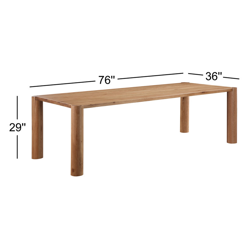 Solid Oak Dining Table, 36" W x 76" L, Natural