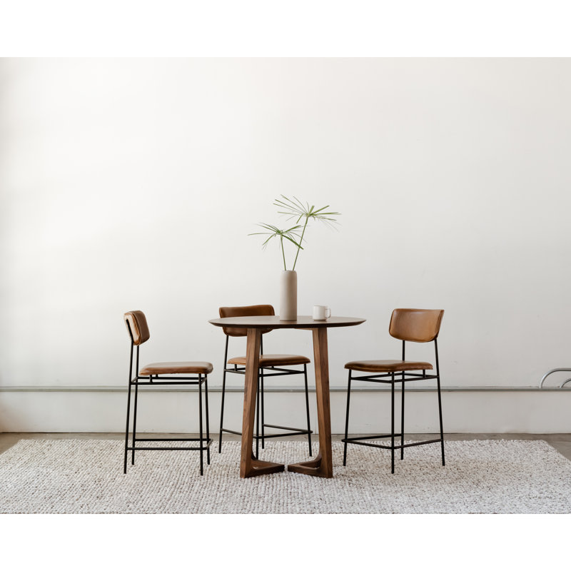 SAILOR BARSTOOL BROWN, Counter Stool (26” Seat Height), Red Velvet