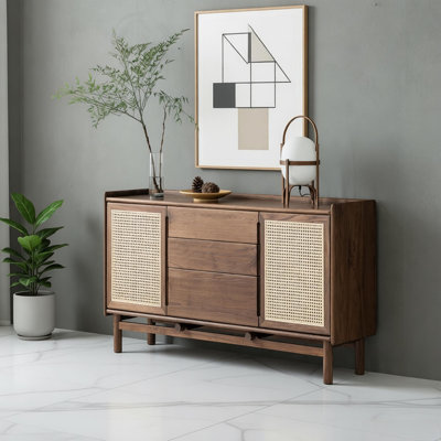 Retro solid wood storage sideboard