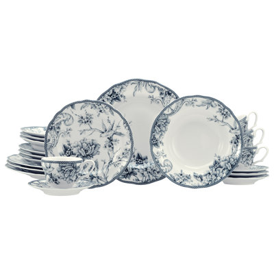 Adelaide Piece Porcelain China Dinnerware Set - Service for 4