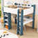 Lit mezzanine double en bois avec tablettes de rangement intégrées et bureau