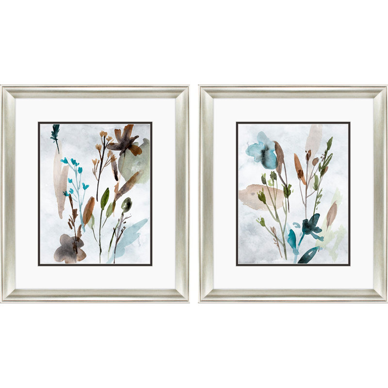 "Watercolor Wildflower" par Wang, ensemble de 2 pièces sur papier