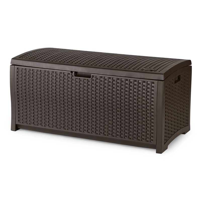 Suncast Water Resistant Resin Lockable Deck Box, 73, Gray