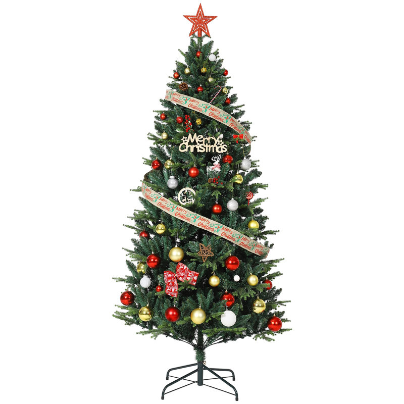 Petit sapin de Noël, petit sapin de Noël avec base, 7 pointes d'épinette, sapins de Noël artificiels pour décorations festives