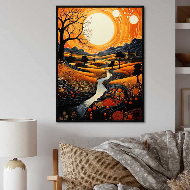 «Farmhouse Patterns Pointillism II - Landscape & Nature Wall Art Living Room», H 20 po x l 12 po x P 1 po