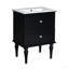 Ensemble de meuble-lavabo 24 po avec lavabo en céramique, meuble de rangement moderne avec cadre en bois massif et 2 tiroirs