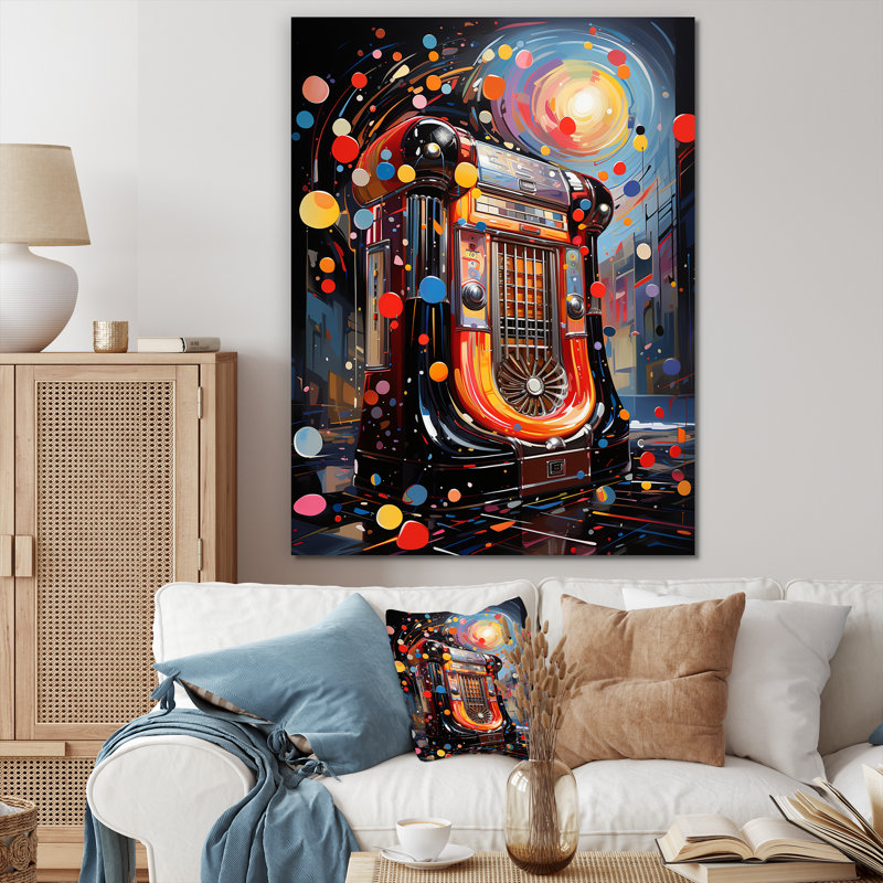 Rock N Roll Jukebox Fever III - Jukeboxes, art mural, H 32 po x l 24 po x P 1 po, Toile tendue