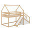 Lit superposé simple au-dessus de simple avec glissade et escalier, structure de lit mezzanine / lit superposé en bois avec rangement-1499880914