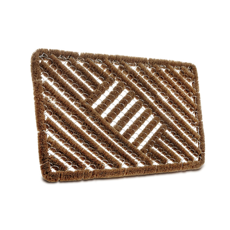 Mix Mats Striped Indoor / Outdoor Doormat, 45cm W x 75cm L, Brown