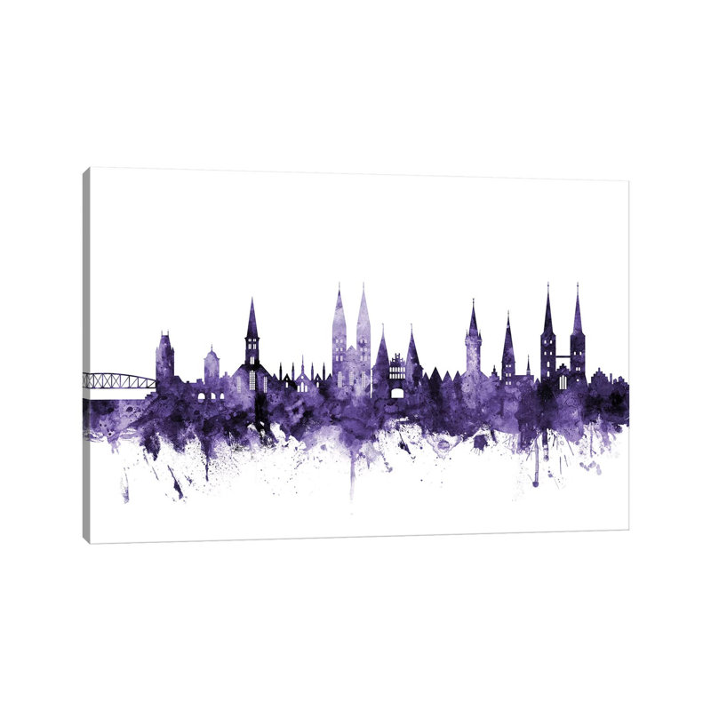 Lubeck, Germany Skyline by Michael Tompsett - Wrapped Canvas Gallery-Wrapped Canvas Giclée, 20.32 cm H x 30.48 cm W