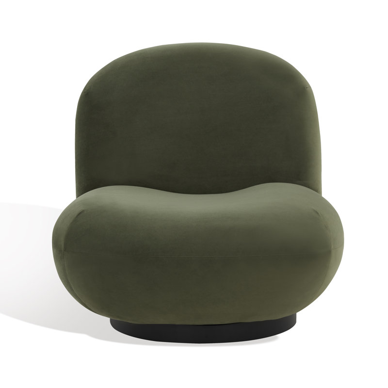 Stevie Portsmouth Slipper Chair, Olive Green Velvet