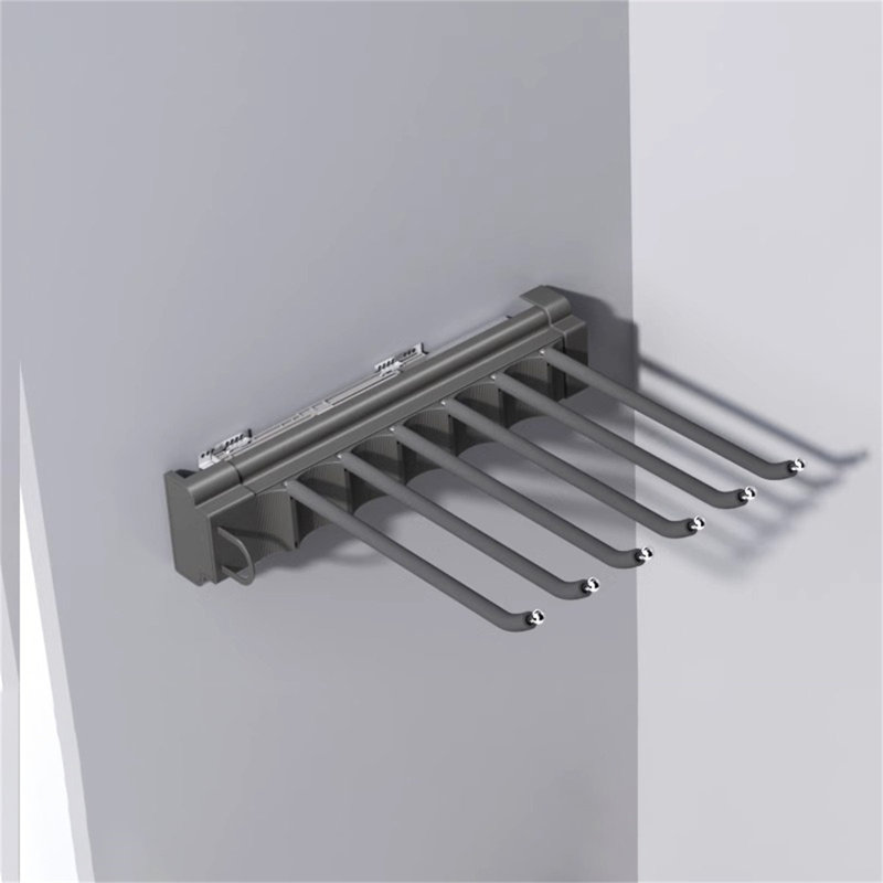 Sideglide Single-Row Side-Mounted Pants Rack, 3.50" H x 14.17" W x 14.17" D