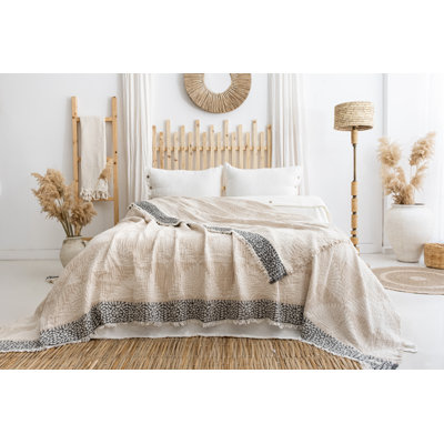 Crane Muslin Bed Blanket