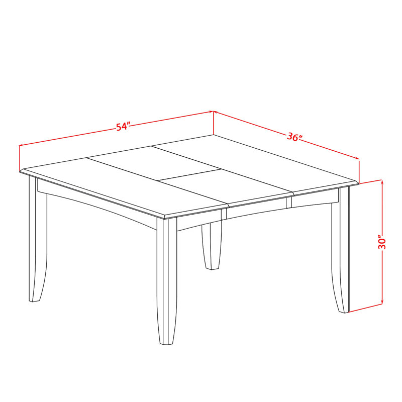 5 Piece Dining Set Includes a Square Dining Table with Butterfly Leaf and 4 Kitchen Chairs, 54x54 Inch, Black & Cherry