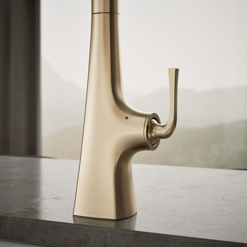 Graze Touchless Pull-Down Kitchen Sink Faucet With Three-Function Sprayhead, Vibrant Brushed Bronze