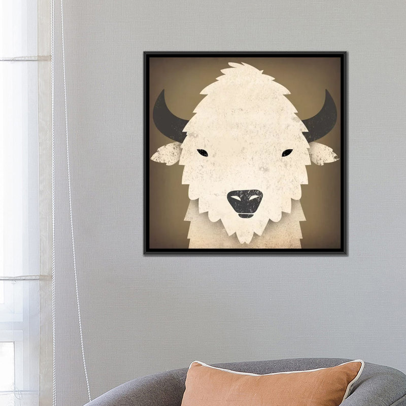 Art encadré Penarth Buffalo, Toile avec cadre noir, H 26 po x l 26 po x P 1,5 po
