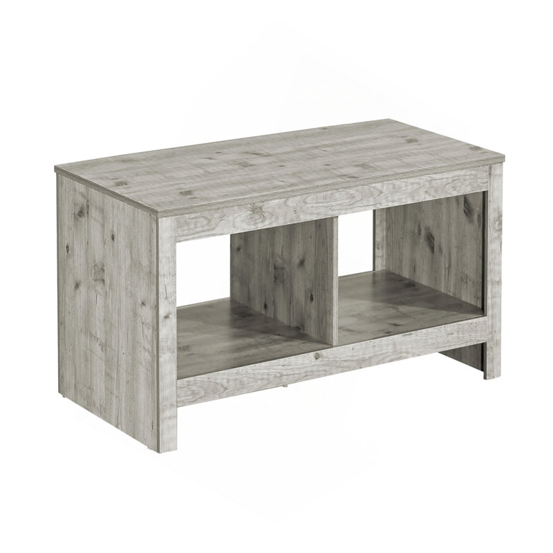Table basse, l 44 po, cocktail, rectangulaire, salon, stratifié gris rustique, transitionnel