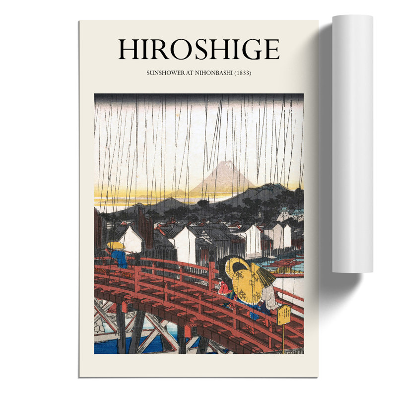 Sunshower at Nihonbashi Print by Utagawa Hiroshige - Frameless Print, 42cm H x 30cm W x 0.1cm D