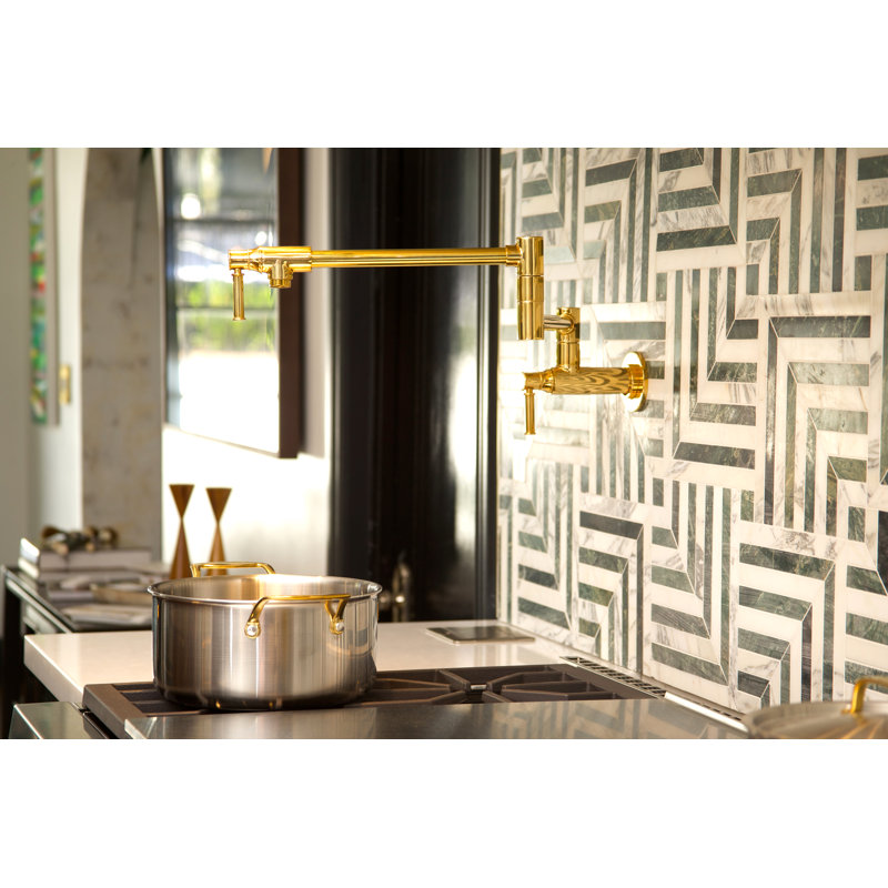 Taft Pot Filler, Antique Brass