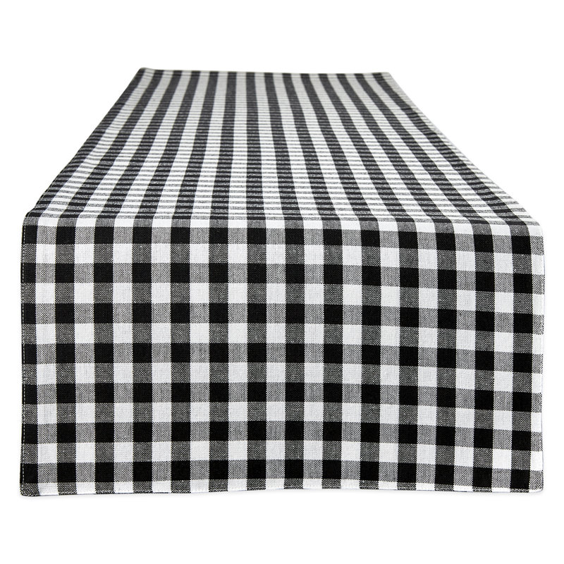 Fairley Reversible Table Runner, 72" x 14", Black/White