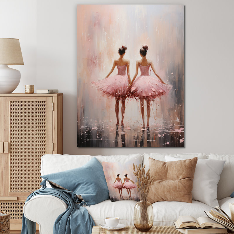 Danse de ballet rose II - impression, H 32 po x l 16 po x P 1 po, Toile tendue