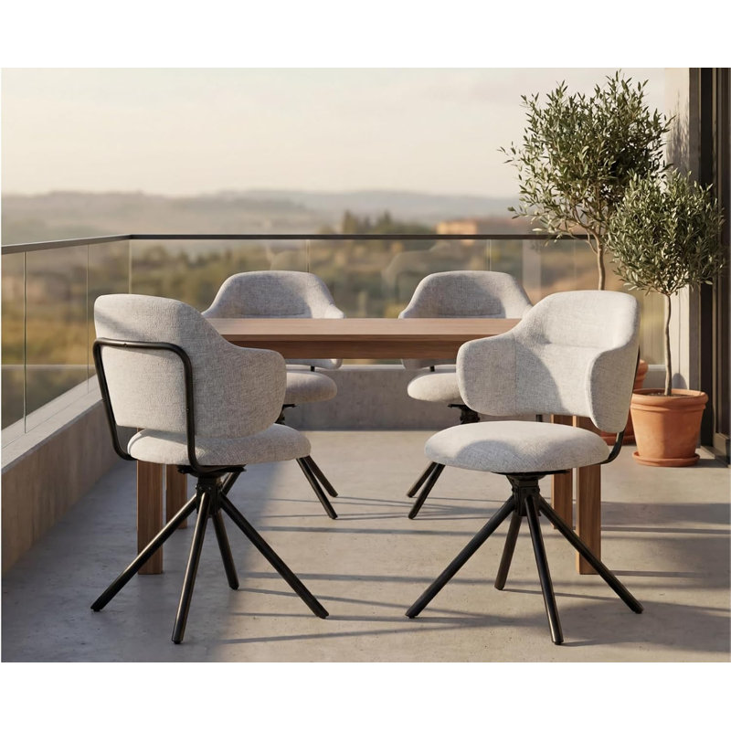 49 cm H Chenille Cantilever Chair, 4, Grey