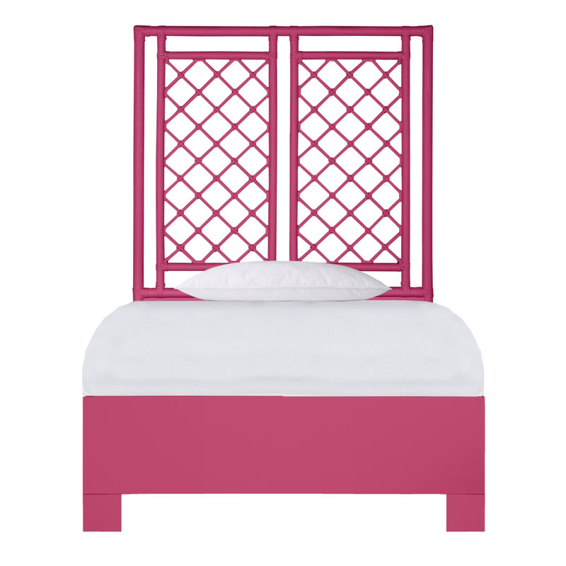 X & Diamond Low Profile Platform Bed, Twin, Hot Pink
